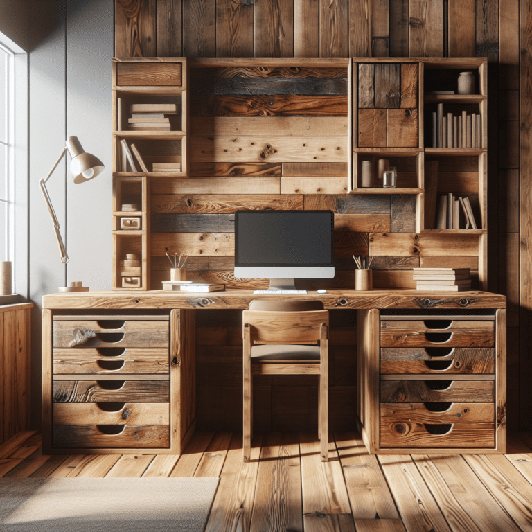 Reclaimed Wood Desks with Storage Drawers