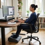 cushioned footrest desk stool