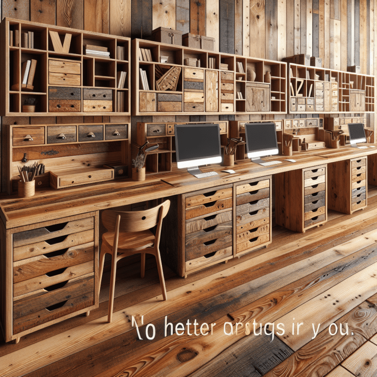 Reclaimed Wood Desks with Storage Drawers